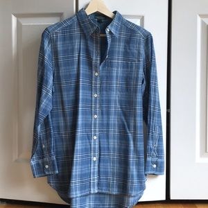 Ralph Lauren Long tunic plaid blouse
